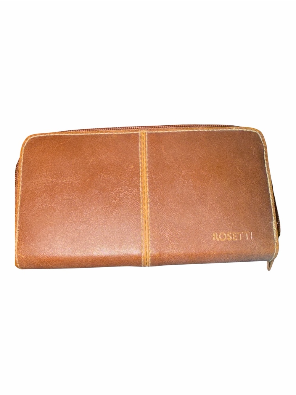 ROSETTI Cognac Brown Faux Leather Zip-Around Continental Organizer Wallet